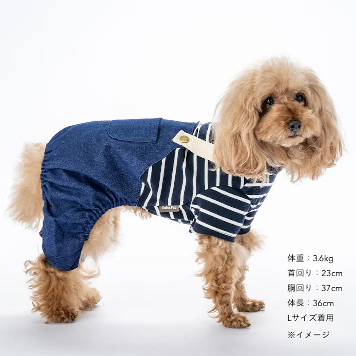 【送料無料】ドッキングオーバーオール ネイビー SSサイズ ペット服(犬の服)