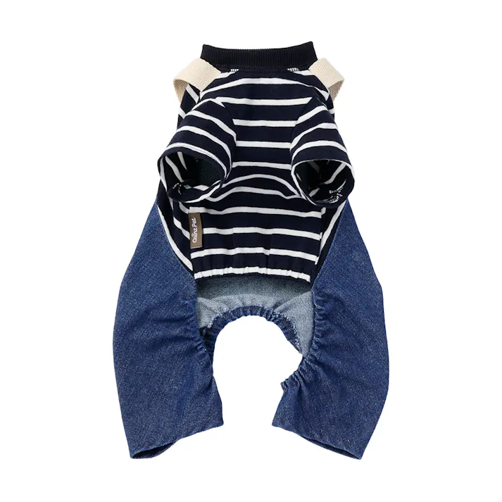 【送料無料】ドッキングオーバーオール ネイビー Sサイズ ペット服(犬の服)