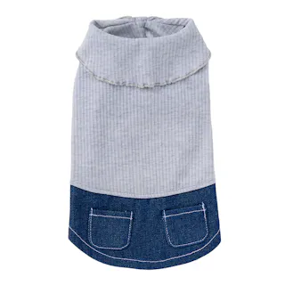 【送料無料】ドッキングカットソー グレー Mサイズ ペット服(犬の服)