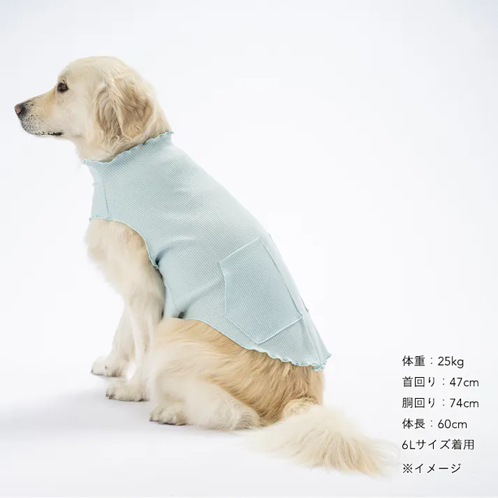 【送料無料】メロウネックタンクトップ ライトブルー 4Lサイズ ペット服(犬の服)