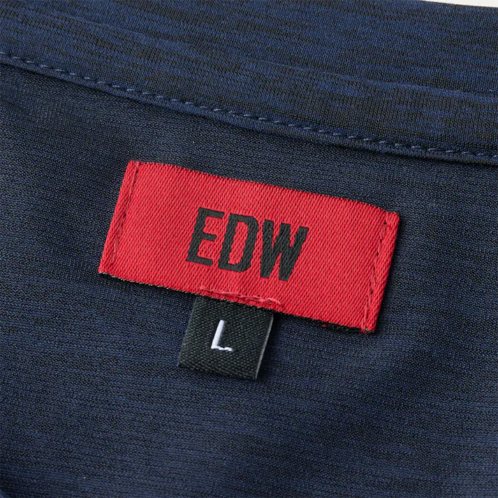 EDWポケ付きポロシャツ半袖 L 杢ネイビー