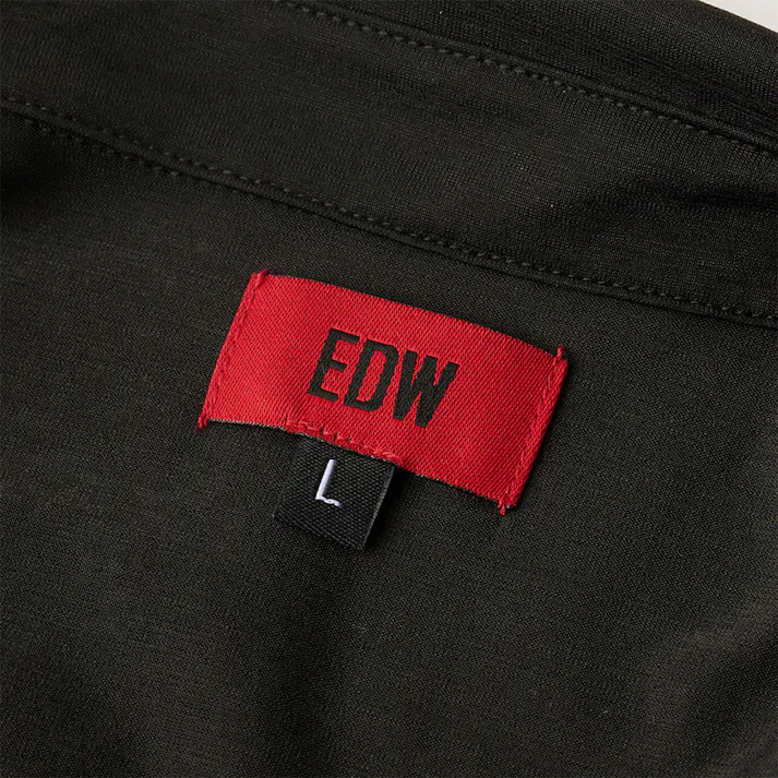 EDWポケ付きポロシャツ長袖 L ブラック