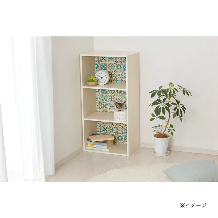 可動棚収納ボックス3段 ホワイト SH5 幅44cm 奥行29cm 高さ88cm