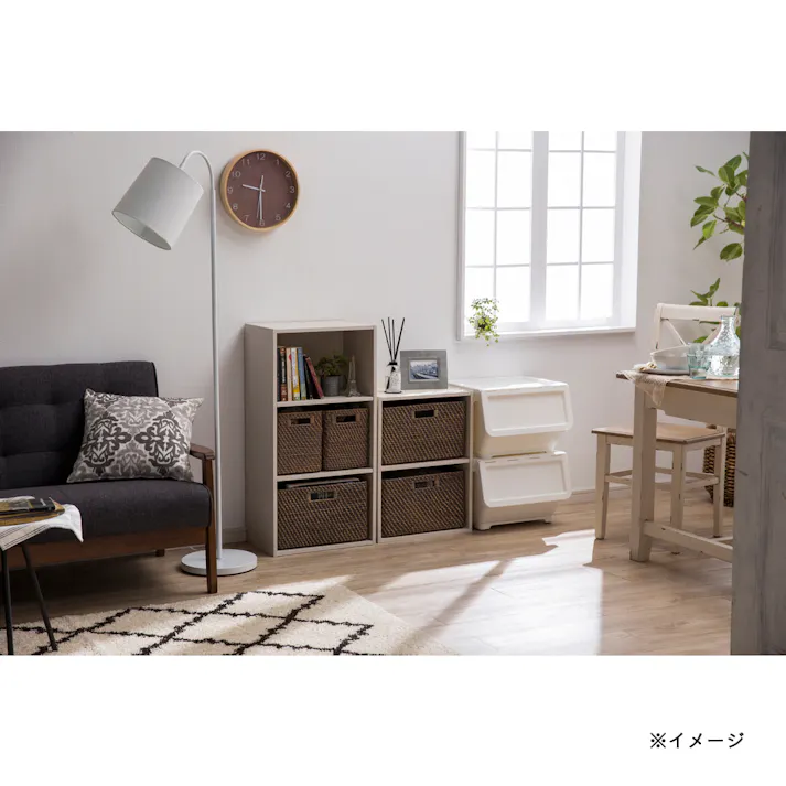 可動棚収納ボックス3段 ホワイト SH5 幅44cm 奥行29cm 高さ88cm