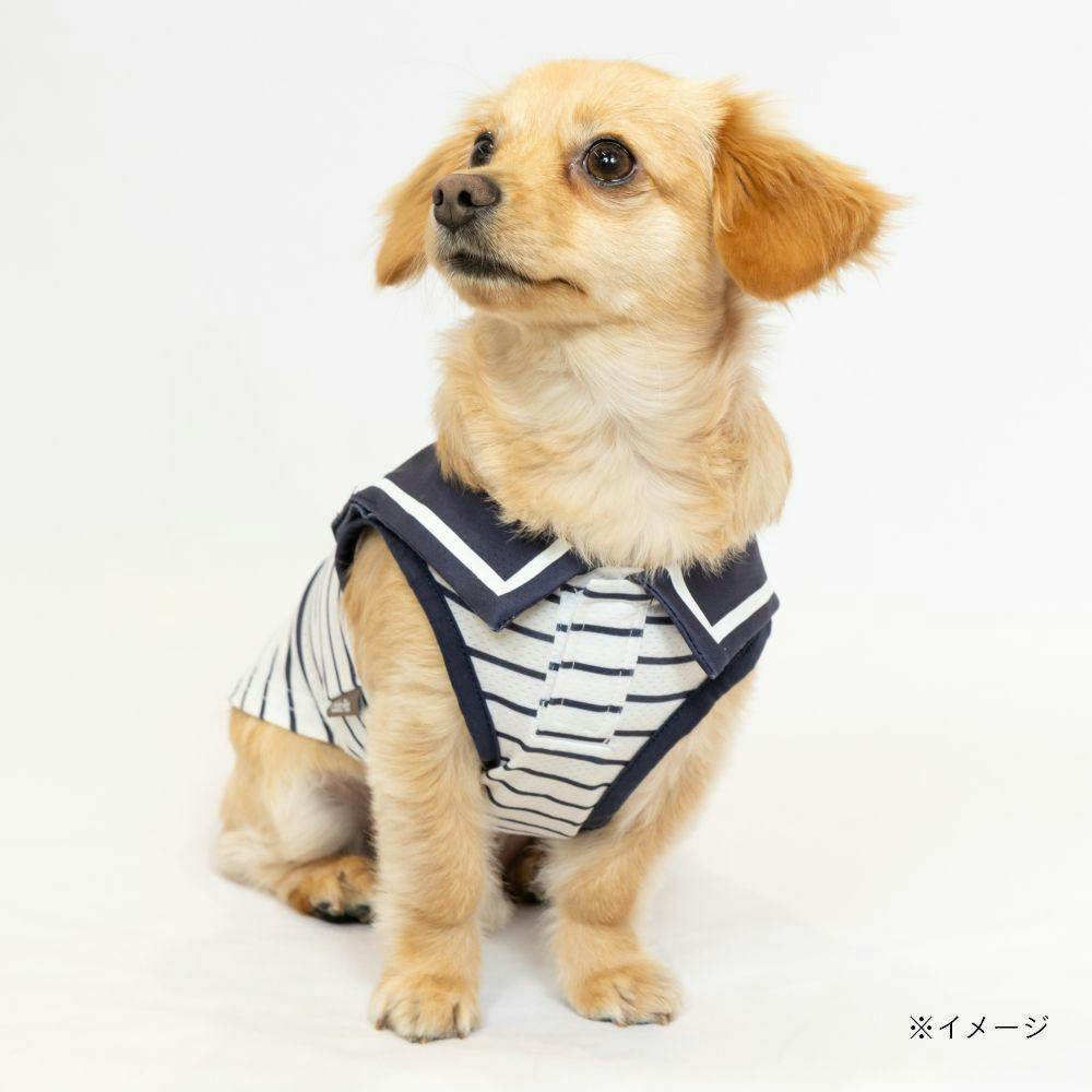 送料無料】ひんやりセーラーボーダータンクトップ Mサイズ ペット服(犬