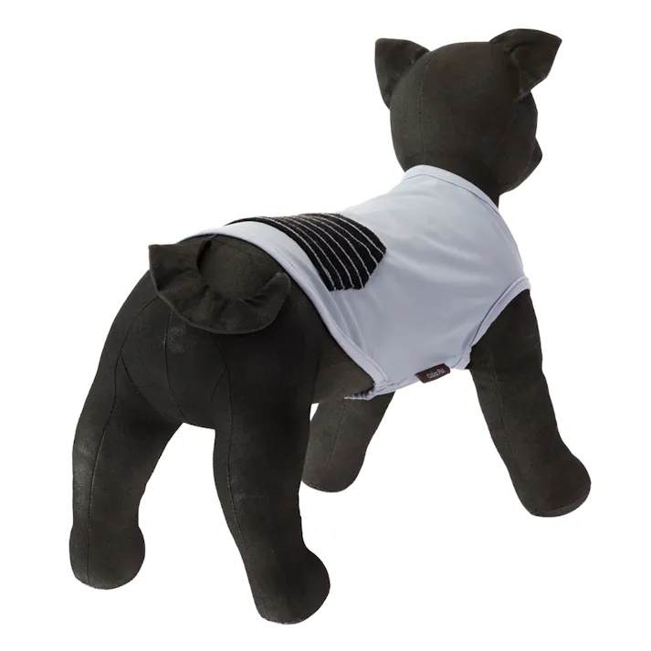 【送料無料】もっとひんやりパイルポケットタンクトップ グレー Lサイズ ペット服(犬の服)