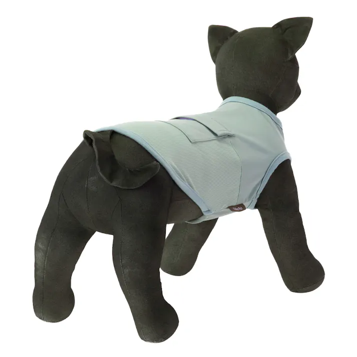 【送料無料】もっとひんやり切替タンクトップ モスグリーン Lサイズ ペット服(犬の服)