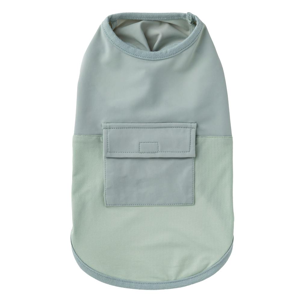 【送料無料】もっとひんやり切替タンクトップ モスグリーン MDササイズ ペット服(犬の服)