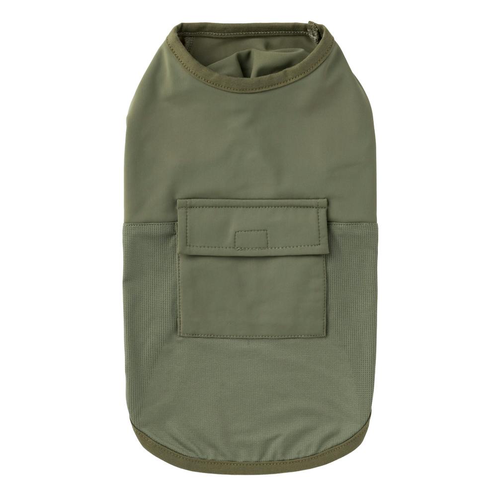 【送料無料】もっとひんやり切替タンクトップ カーキ Lサイズ ペット服(犬の服)