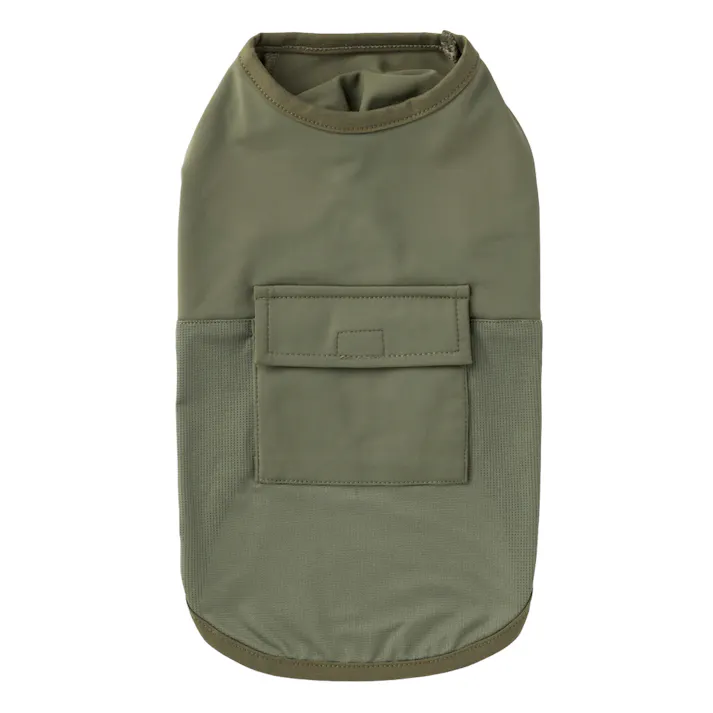【送料無料】もっとひんやり切替タンクトップ カーキ Lサイズ ペット服(犬の服)