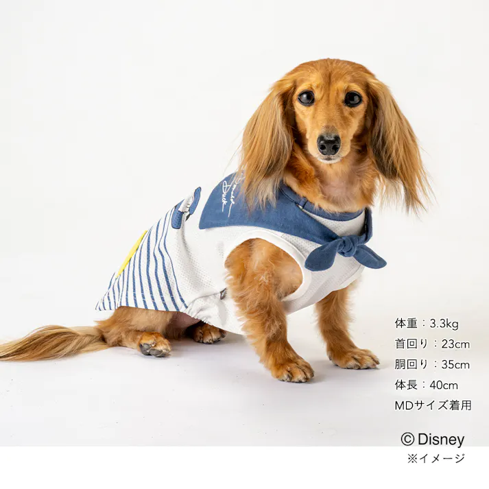 【送料無料】ひんやりセーラー切替タンクトップ ドナルドダック MDサイズ ペット服(犬の服)