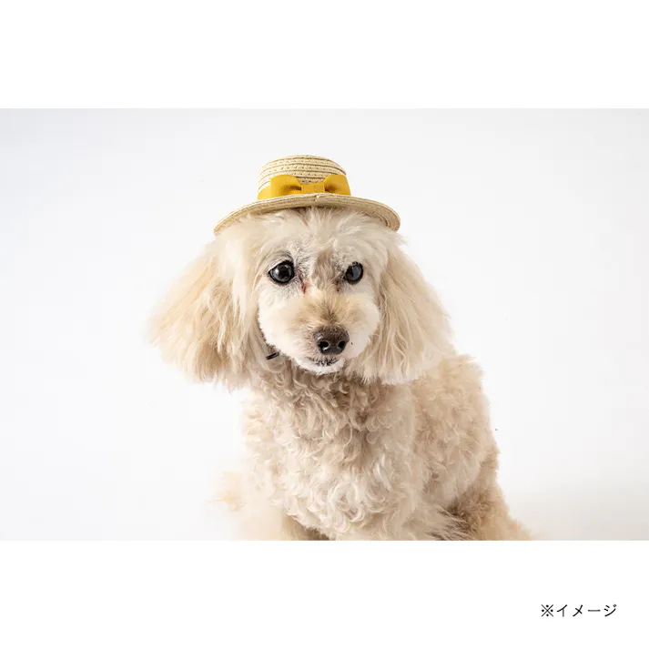 【送料無料】麦わら風帽子 S イエロー ペット服(犬の服)