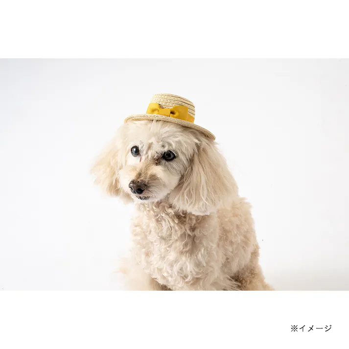 【送料無料】麦わら風帽子 S イエロー ペット服(犬の服)