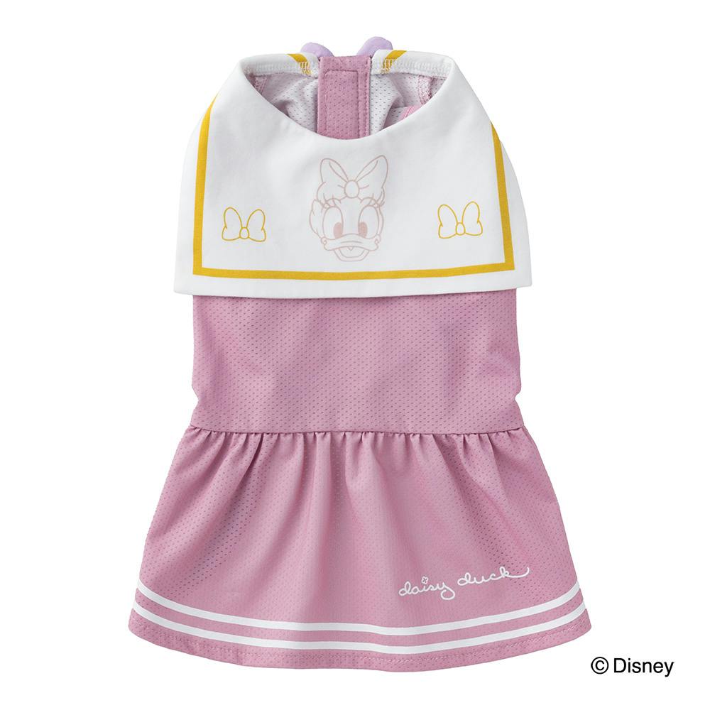 【送料無料】ひんやりセーラーワンピース ピンク デイジーダック Mサイズ ペット服(犬の服)