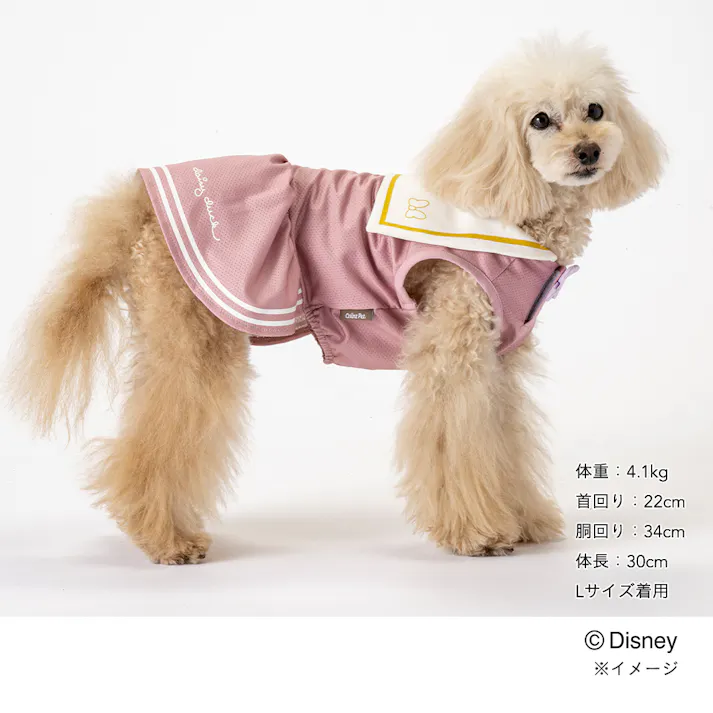 【送料無料】ひんやりセーラーワンピース ピンク デイジーダック MDサイズ ペット服(犬の服)