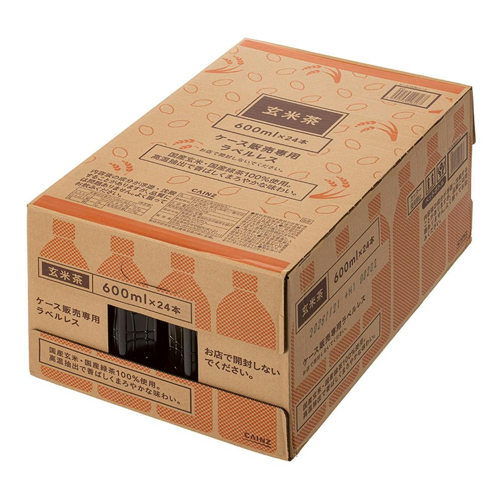 【ケース販売】玄米茶 ラベルレス 600ml×24本