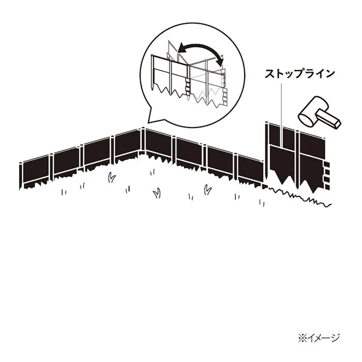 角度調節できる 芝の根止めパネル 7枚
