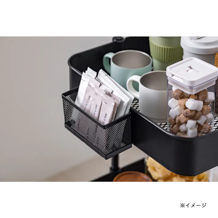 引っ掛け小物収納ケース ブラック 幅14.4cm 奥行7.8cm 高さ8.9cm