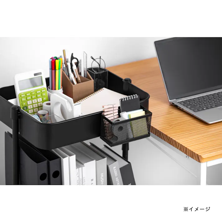 引っ掛け小物収納ケース ブラック 幅14.4cm 奥行7.8cm 高さ8.9cm