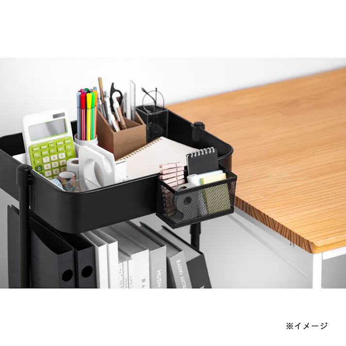 引っ掛け小物収納ケース ブラック 幅14.4cm 奥行7.8cm 高さ8.9cm