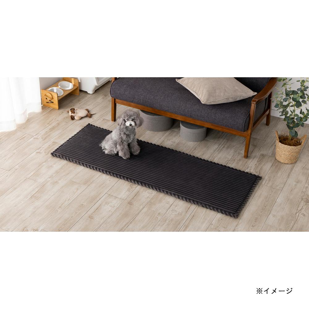 洗えるクッションミニラグ 幅50cm 奥行150cm ブラック | ラグ