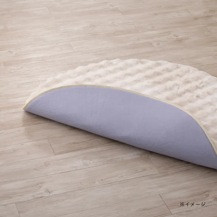 洗えるラグ ボリューム+ Pitapa 円形 130cm シロクマ アイボリー