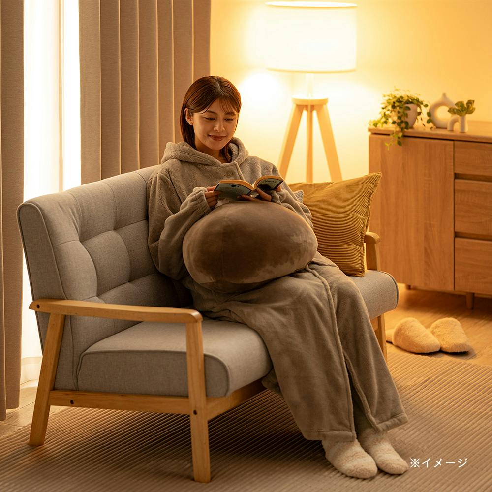 ふんわりもちもちクッション 幅40cm 奥行40cm 厚さ25cm ブラウン
