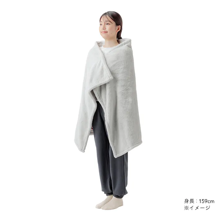 色々使えるブランケット グレー 幅80cm 奥行135cm