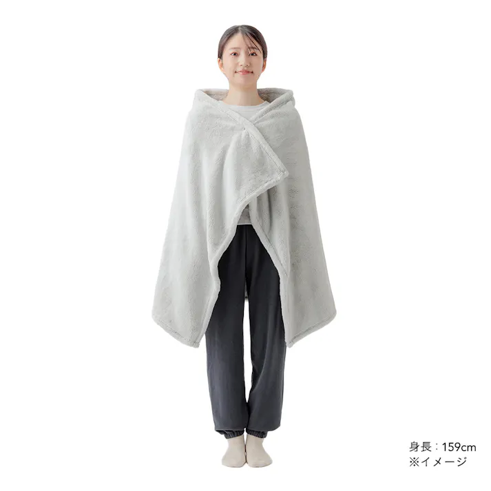 色々使えるブランケット グレー 幅80cm 奥行135cm
