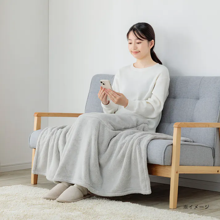 色々使えるブランケット グレー 幅80cm 奥行135cm