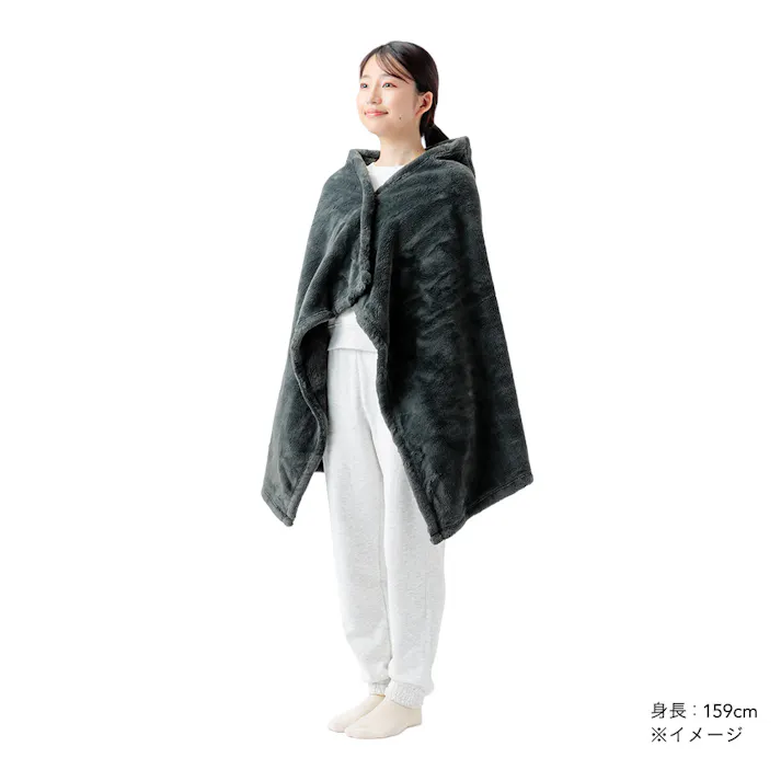 色々使えるブランケット ダークグレー 幅80cm 奥行135cm