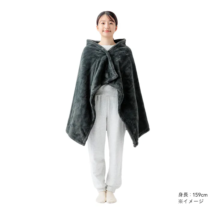 色々使えるブランケット ダークグレー 幅80cm 奥行135cm