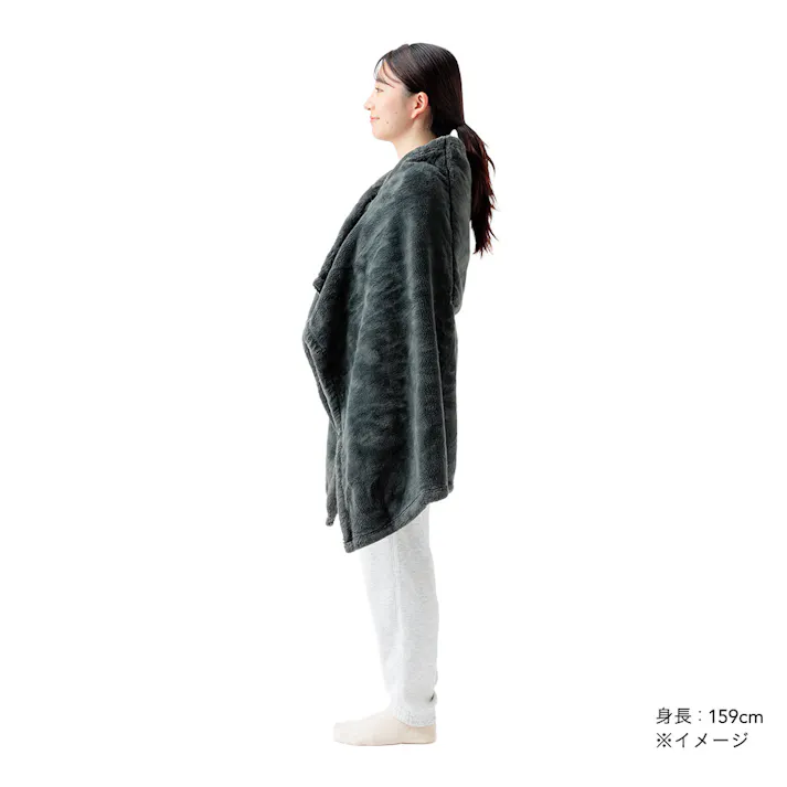 色々使えるブランケット ダークグレー 幅80cm 奥行135cm