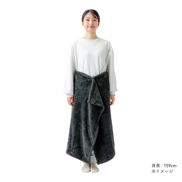 色々使えるブランケット ダークグレー 幅80cm 奥行135cm