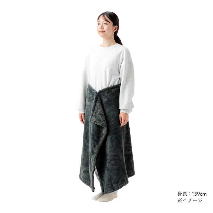 色々使えるブランケット ダークグレー 幅80cm 奥行135cm