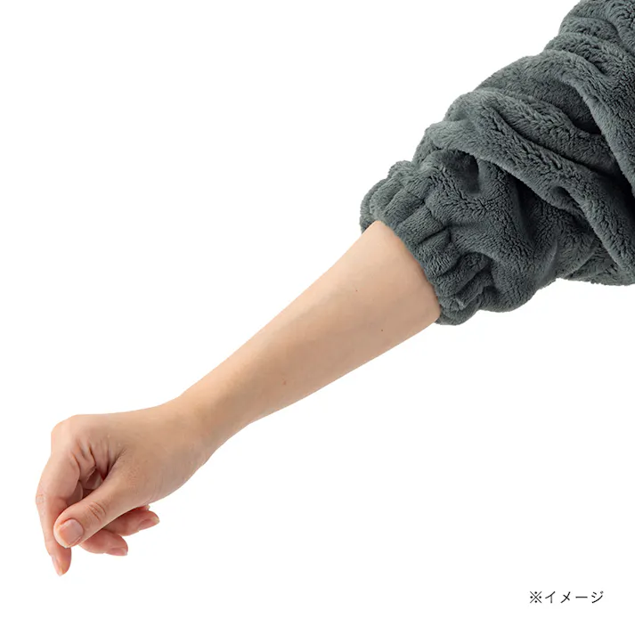 着る毛布 フード付き 幅45cm 奥行110cm ダークグレー