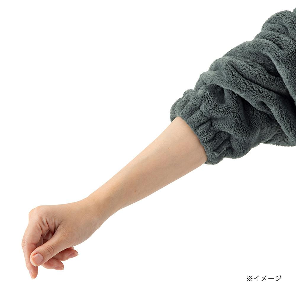 着る毛布 フード付き ロング 幅49cm 奥行130cm ダークグレー