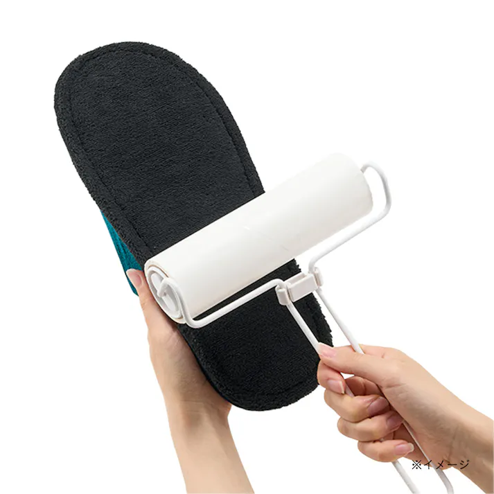 履いて歩くだけで掃除もできる前閉じスリッパ L 25~27cm グリーン