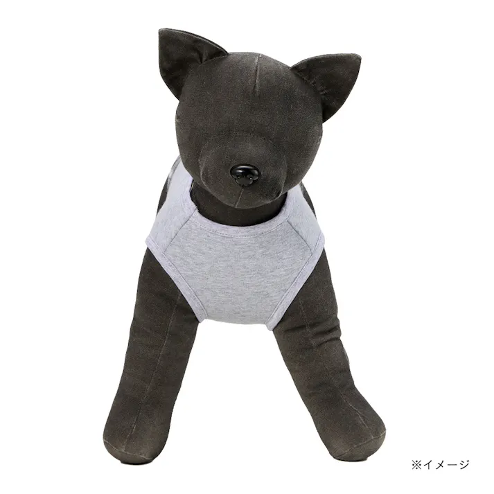 【送料無料】切り替えチェックカットソー Sサイズ グレー ペット服(犬の服)