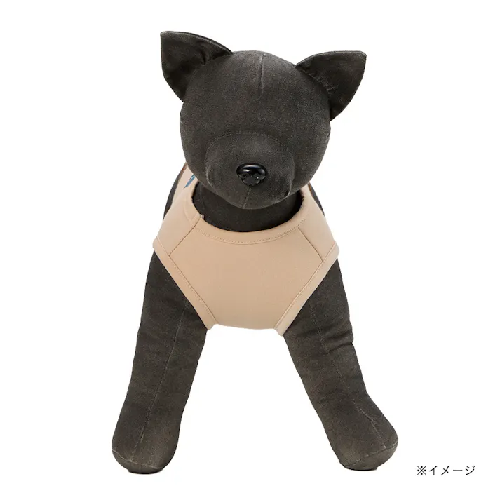 【送料無料】切り替えチェックカットソー MDサイズ ベージュ ペット服(犬の服)