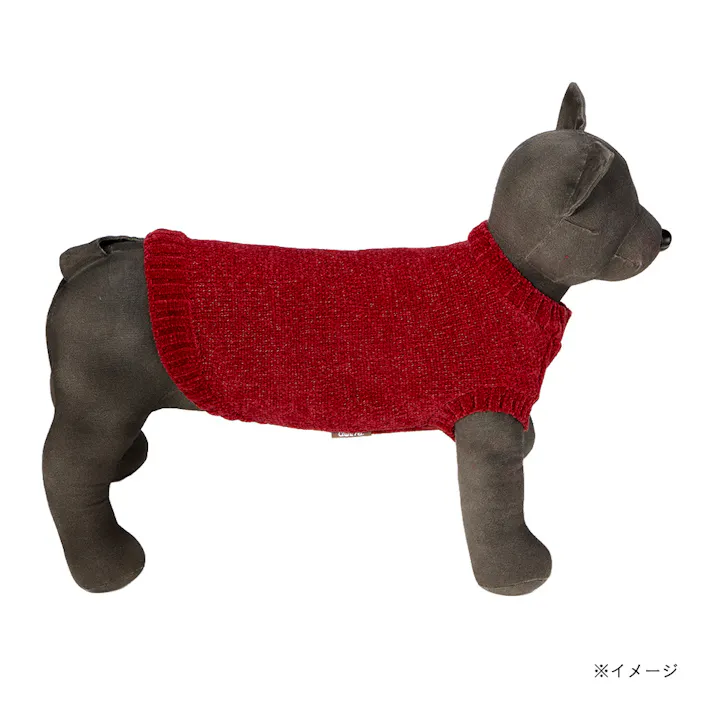 【送料無料】反射ニット MDサイズ レッド ペット服(犬の服)