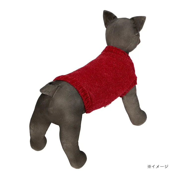 【送料無料】反射ニット MDサイズ レッド ペット服(犬の服)