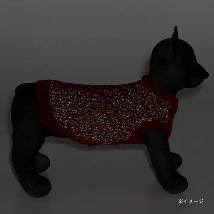 【送料無料】反射ニット MDサイズ レッド ペット服(犬の服)