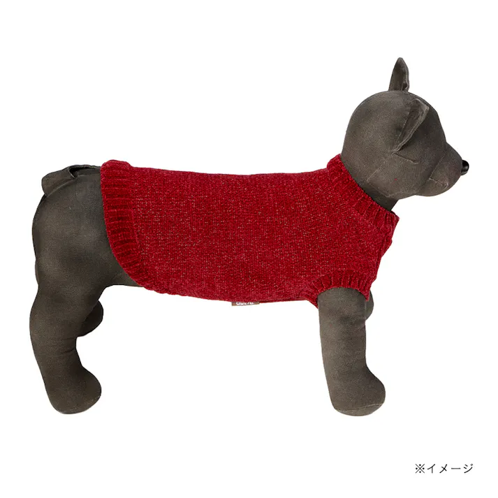 【送料無料】反射ニット SSサイズ レッド ペット服(犬の服)