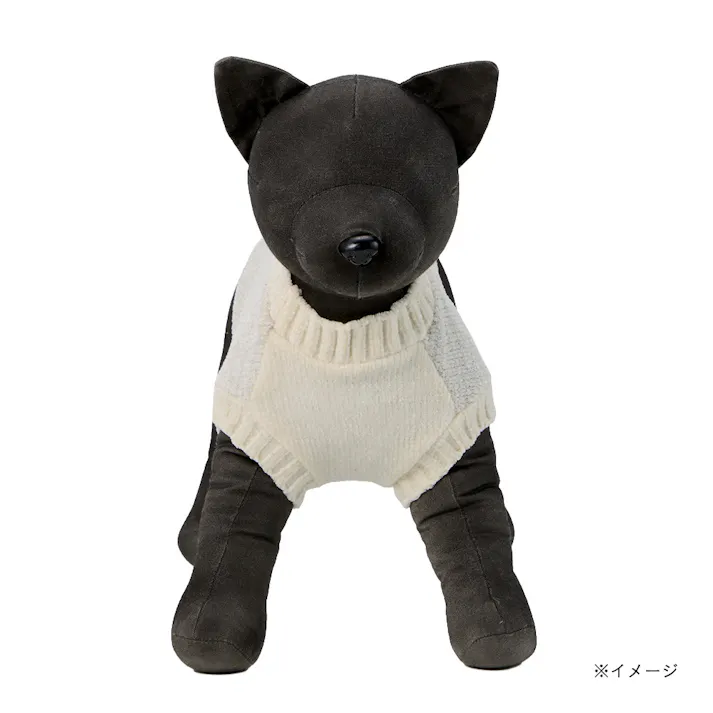 【送料無料】反射ニット Mサイズ ホワイト ペット服(犬の服)