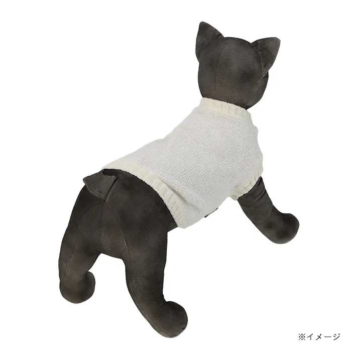 【送料無料】反射ニット Mサイズ ホワイト ペット服(犬の服)