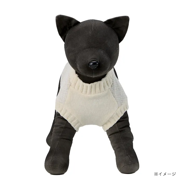 【送料無料】反射ニット MDサイズ ホワイト ペット服(犬の服)
