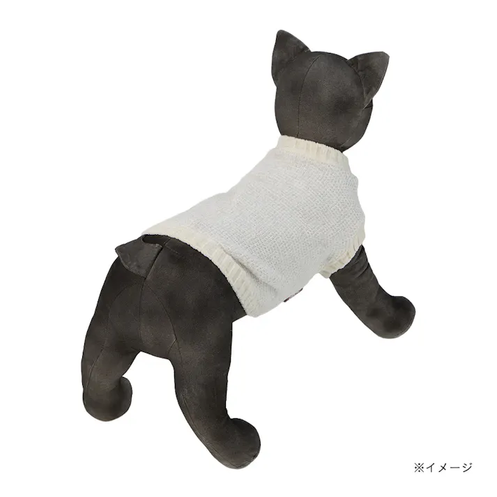 【送料無料】反射ニット MDサイズ ホワイト ペット服(犬の服)