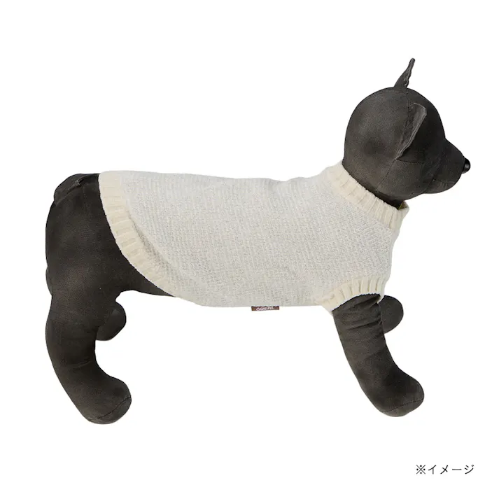 【送料無料】反射ニット MDサイズ ホワイト ペット服(犬の服)