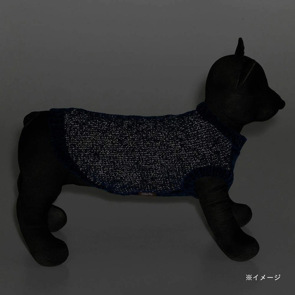 送料無料】反射ニット Lサイズ ネイビー ペット服(犬の服) | ペット